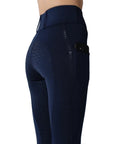 Montar REBEL Tone in Tone Logo Pull on Full Grip Riding Tights, Navy