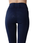 Montar REBEL Tone in Tone Logo Pull on Full Grip Riding Tights, Navy