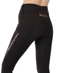 Montar REBEL Rosegold Logo Bit Chain Full Grip Pull on Riding Tights, Black