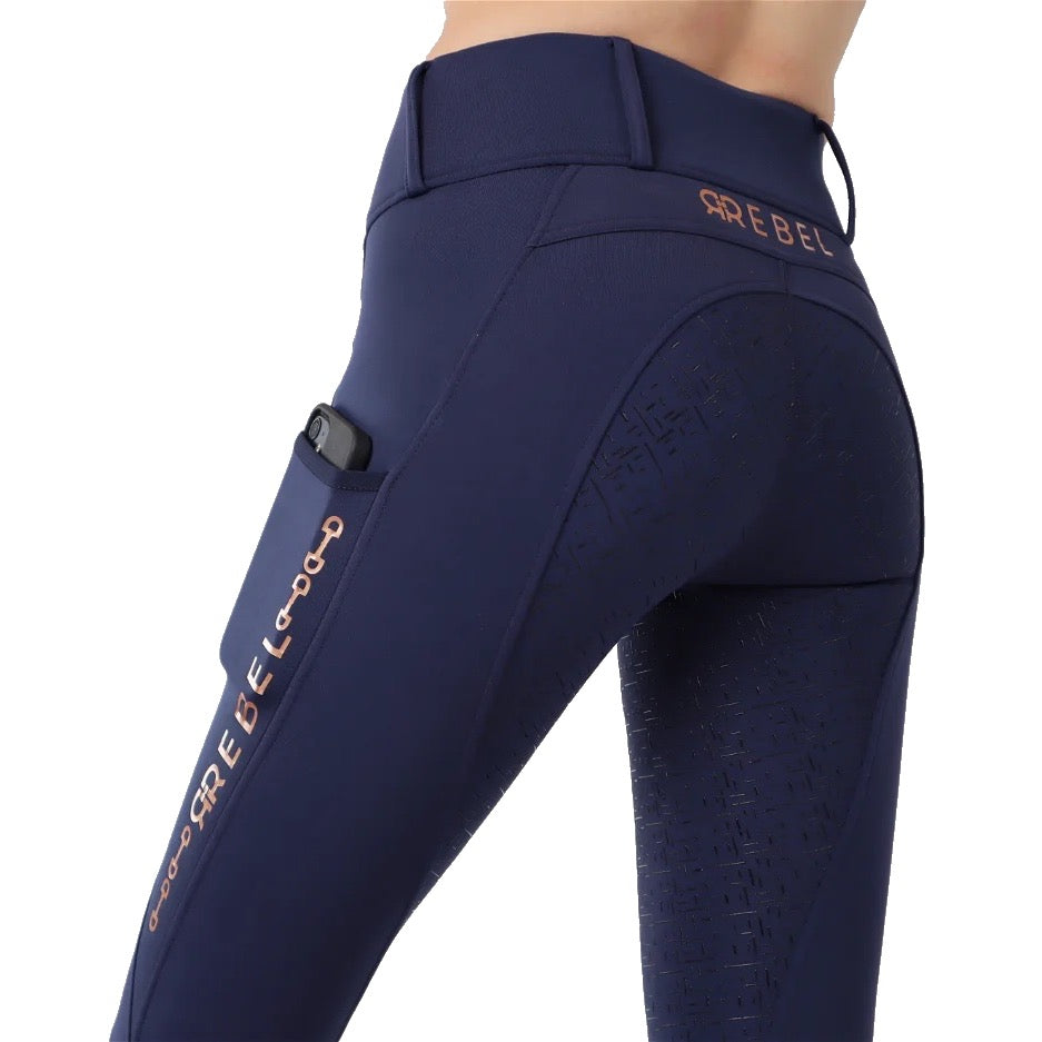 Montar REBEL Rosegold Logo Bit Chain Full Grip Pull on Riding Tights ...