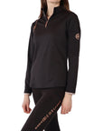 Montar REBEL Rosegold Logo Bit Chain 1/2 Zip Training Shirt,Black