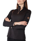 Montar REBEL Rosegold Logo Bit Chain 1/2 Zip Training Shirt,Black