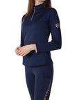 Montar REBEL Rosegold Logo Bit Chain 1/2 Zip Training Shirt, Navy