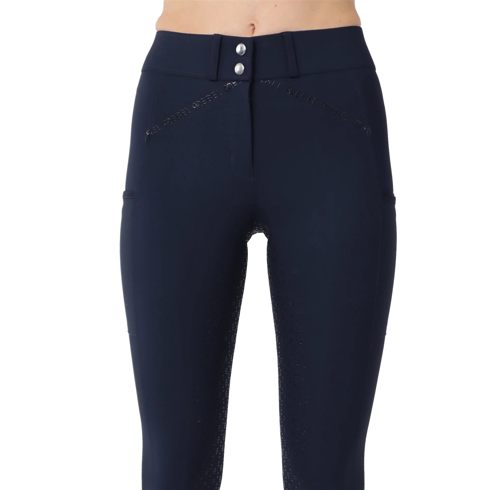 Montar REBEL Tone in Tone High Rise Full Grip Breeches, Navy