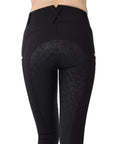 Montar REBEL Rosegold Logo & Pipe Full Grip Mid Rise Breeches, Black