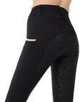 Montar REBEL Rosegold Logo & Pipe Full Grip Mid Rise Breeches, Black