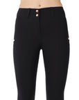 Montar REBEL Rosegold Logo & Pipe Full Grip Mid Rise Breeches, Black