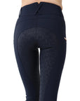 Montar REBEL Rosegold Logo & Pipe Full Grip Mid Rise Breeches, Navy