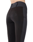 Montar REBEL Two Color Pull on Full Grip Riding Tights, Black/Gray