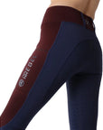 Montar REBEL Two Color Pull on Full Grip Riding Tights, Navy/Plum