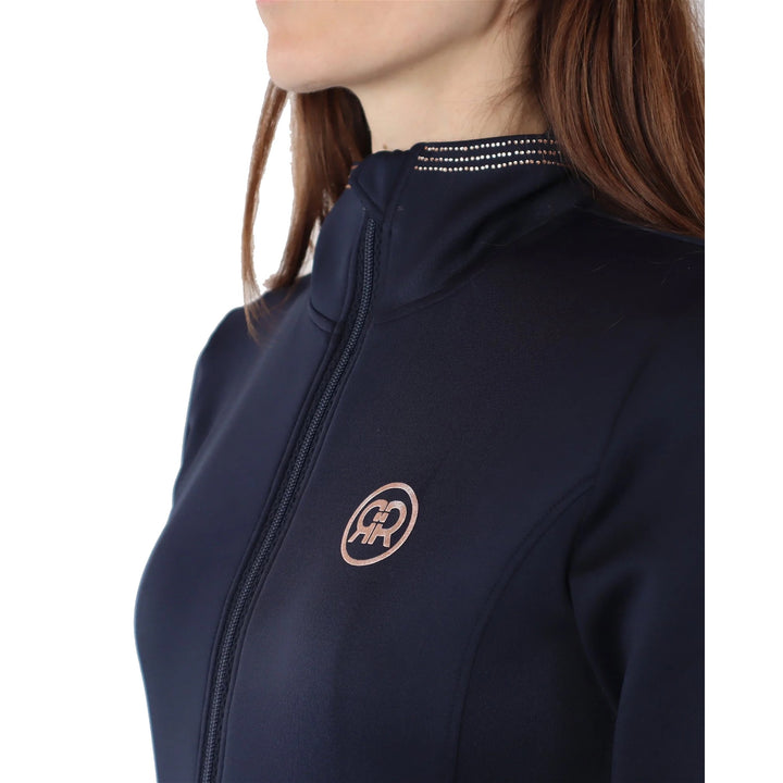 Montar REBEL Rosegold Crystal Full Zip Lightweight Jacket, Navy