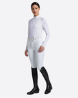 RG Ladies Jersey Long Sleeve Competition Shirt w/ Perforated Insert, White