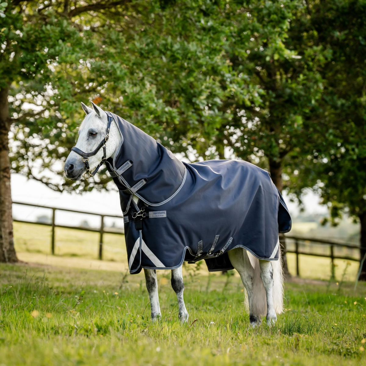 Rambo 1680D Plus Turnout 100g, Navy/Thunderstorm Grey &amp; Silver