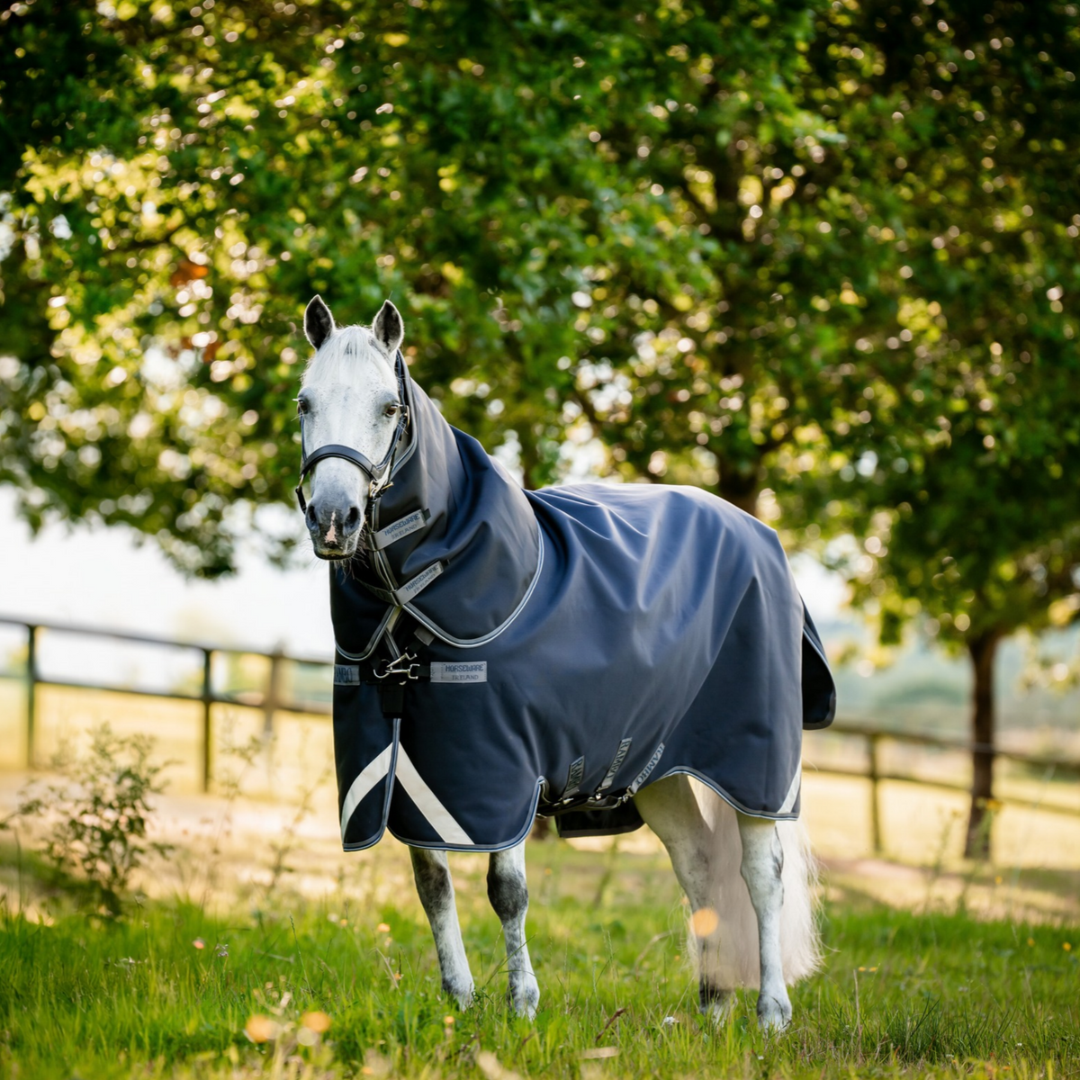 Rambo 1680D Plus Turnout 100g, Navy/Thunderstorm Grey &amp; Silver
