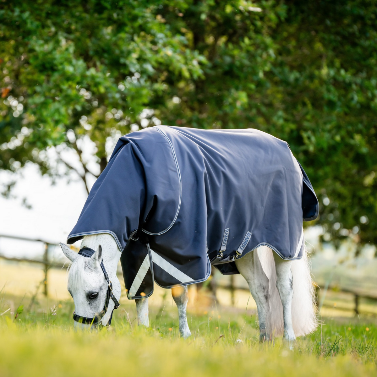 Rambo 1680D Plus Turnout 100g, Navy/Thunderstorm Grey &amp; Silver