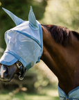 Rambo Fly Mask, Heather Blue/Blue & Silver