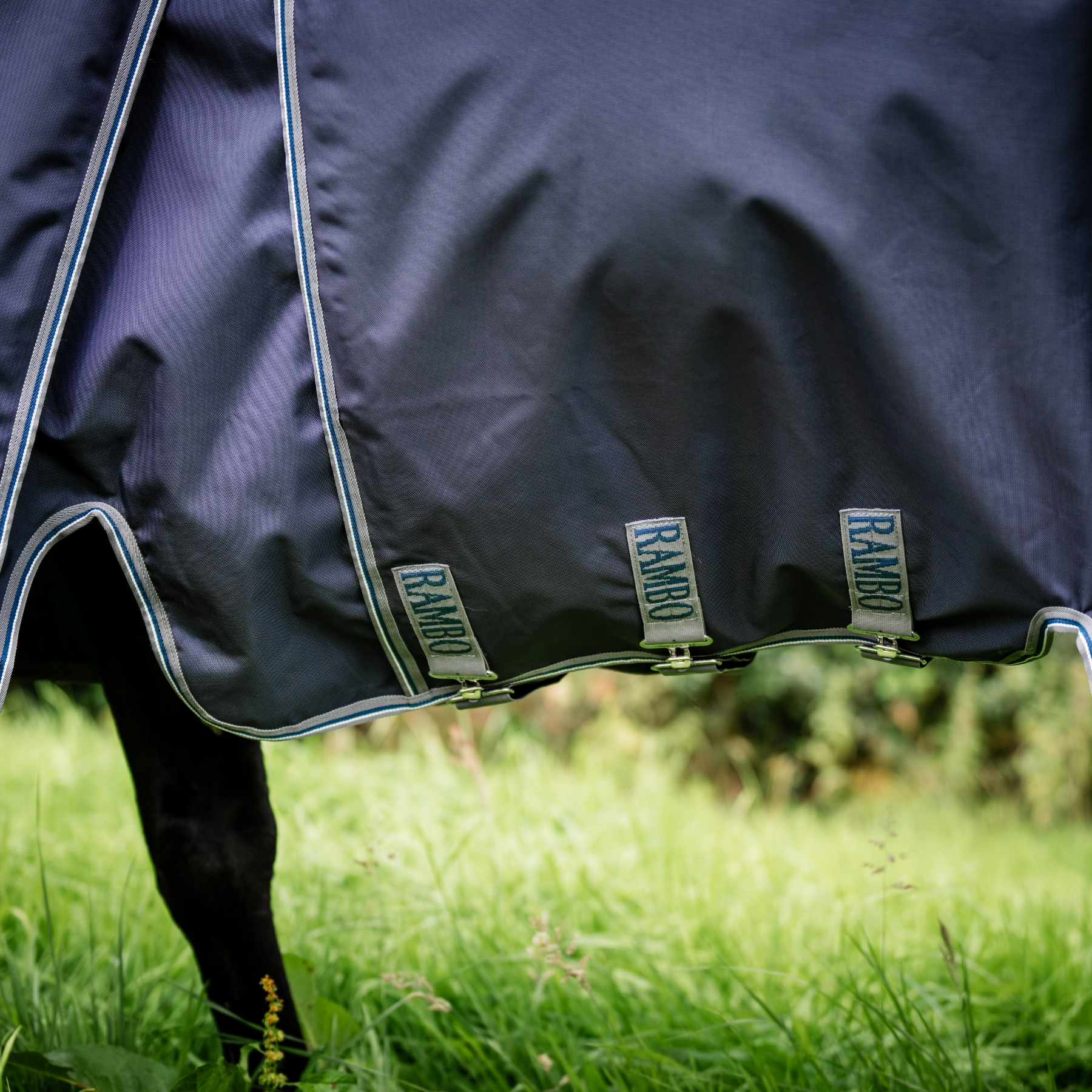 Rambo Optimo Turnout Plus Bundle (0g Outer with 200g Liner) - Navy/Thunderstorm, Gray &amp; Silver