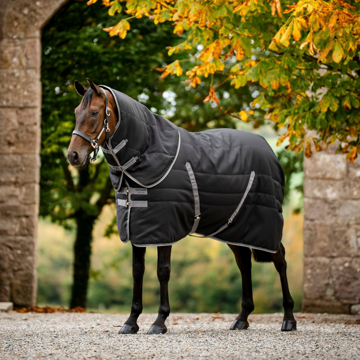 Rambo Stable Hood 100g, Black/Thunderstorm Grey &amp; Silver