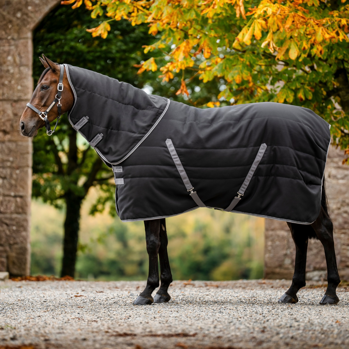 Rambo Stable Hood 100g, Black/Thunderstorm Grey &amp; Silver
