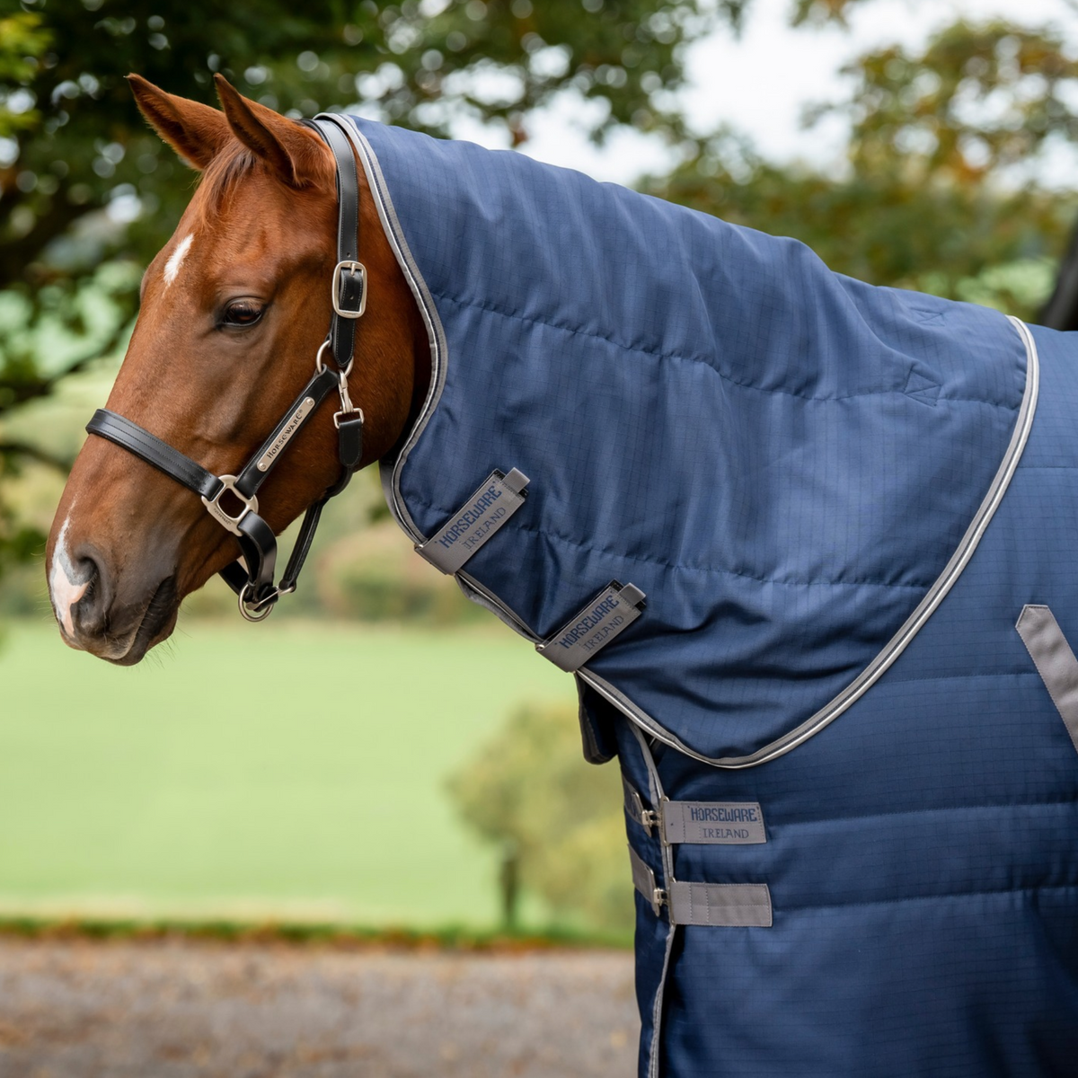 Rambo Stable Hood 100g, Navy/Thunderstorm Grey &amp; Silver