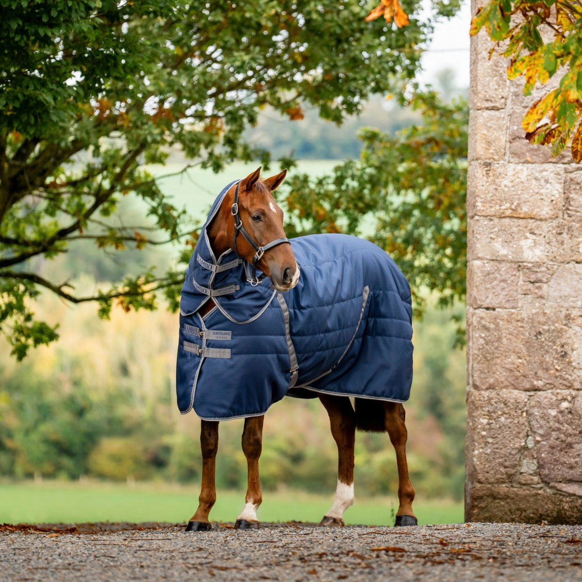 Rambo Stable Hood 100g, Navy/Thunderstorm Grey &amp; Silver