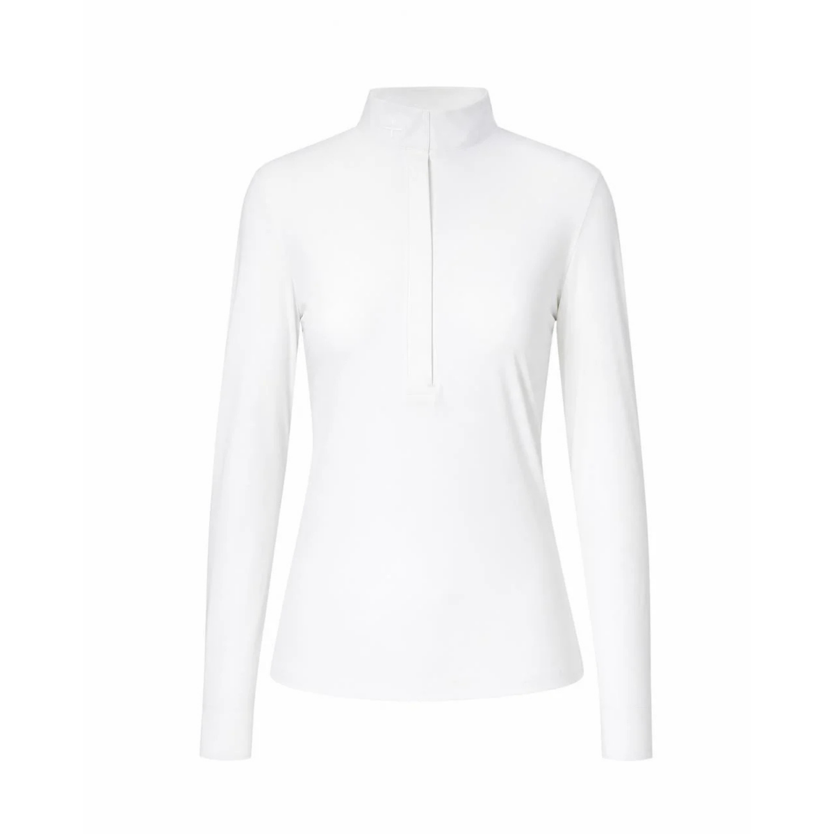 Trolle Ladies Hunter Half Placket Long Sleeve Competition Shirt, White on White