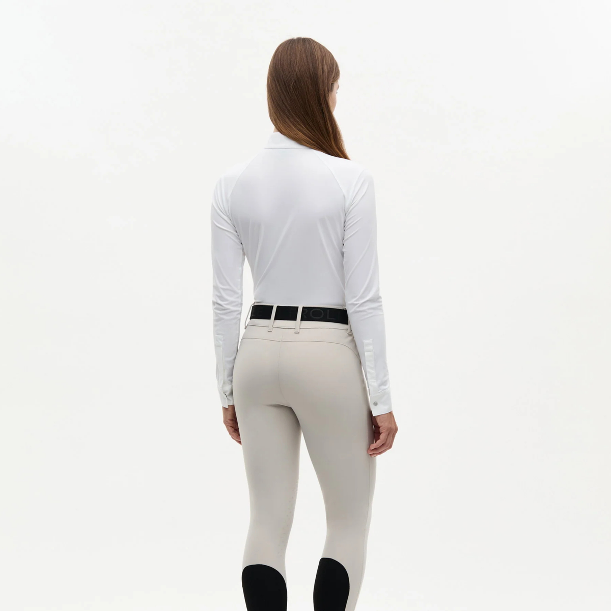 Trolle Ladies Long Sleeve Competition Shirt w/ Pleated Bib, White