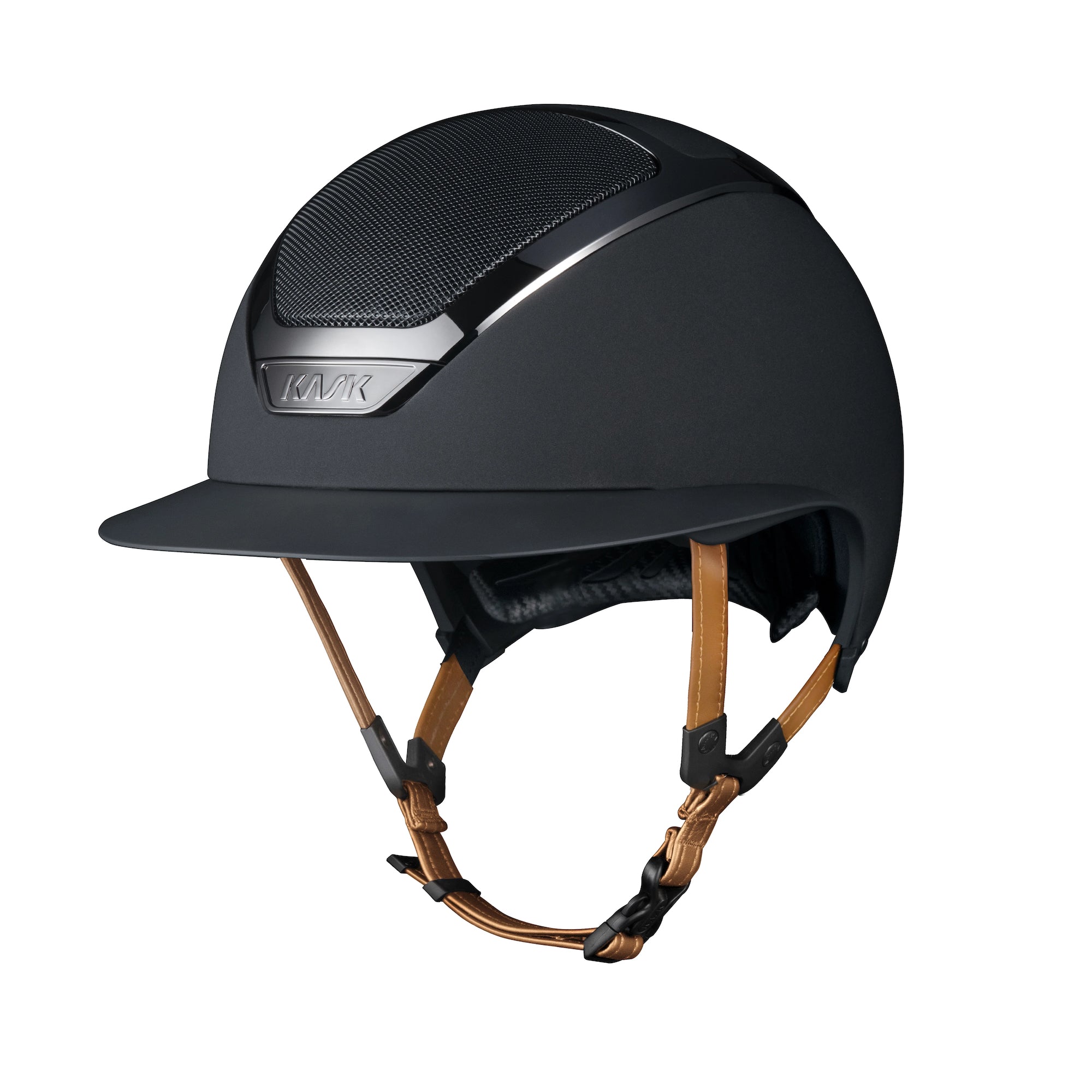 KASK Star Lady Chrome Helmet, Black, Light Brown Chinstrap