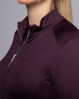 Schockemohle SPAyla Ladies Long Sleeve 1/2 Zip Training Shirt, Deep Mauve