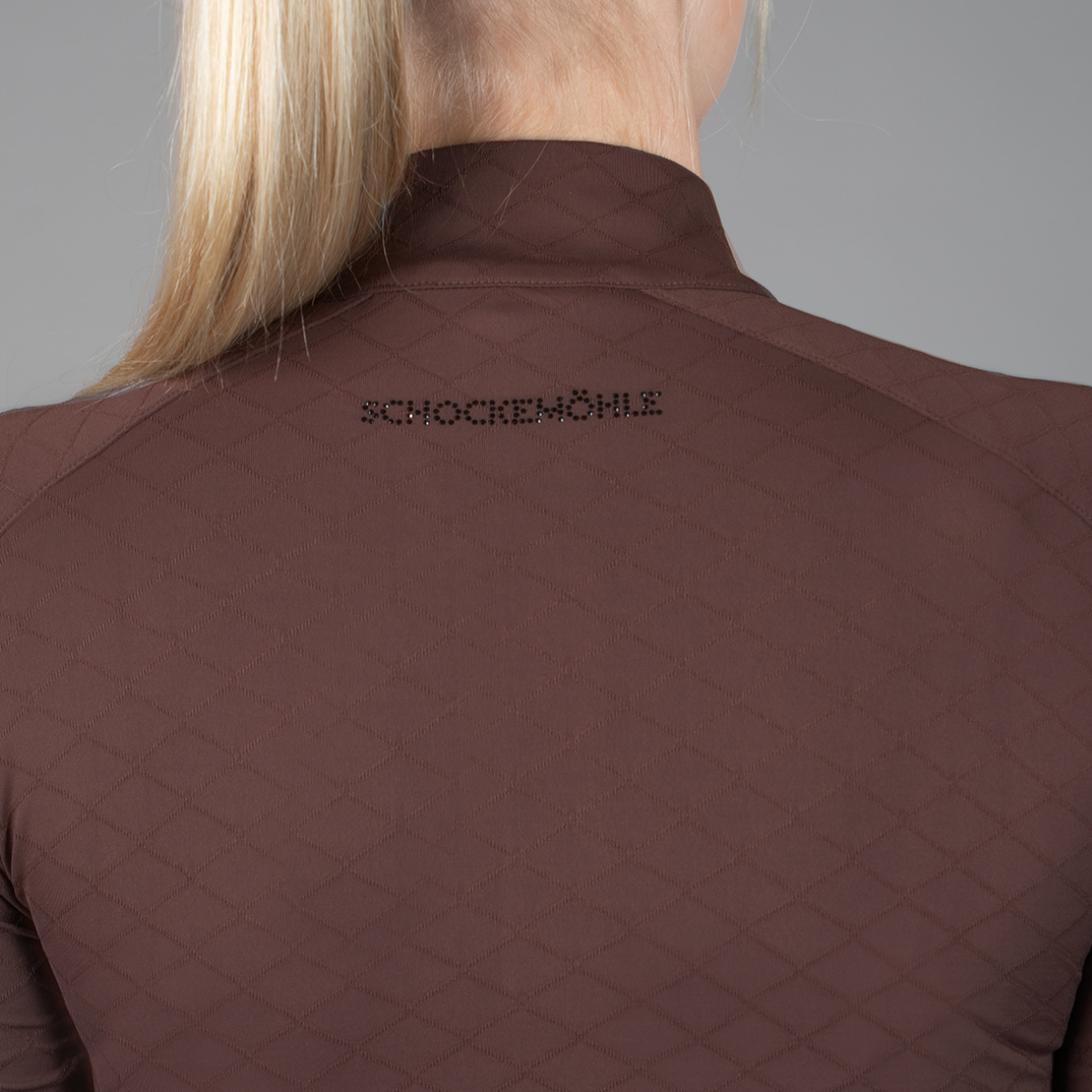 Schockemohle SpDaria Ladies Long Sleeve 1/4 Zip Training Shirt, Mocca