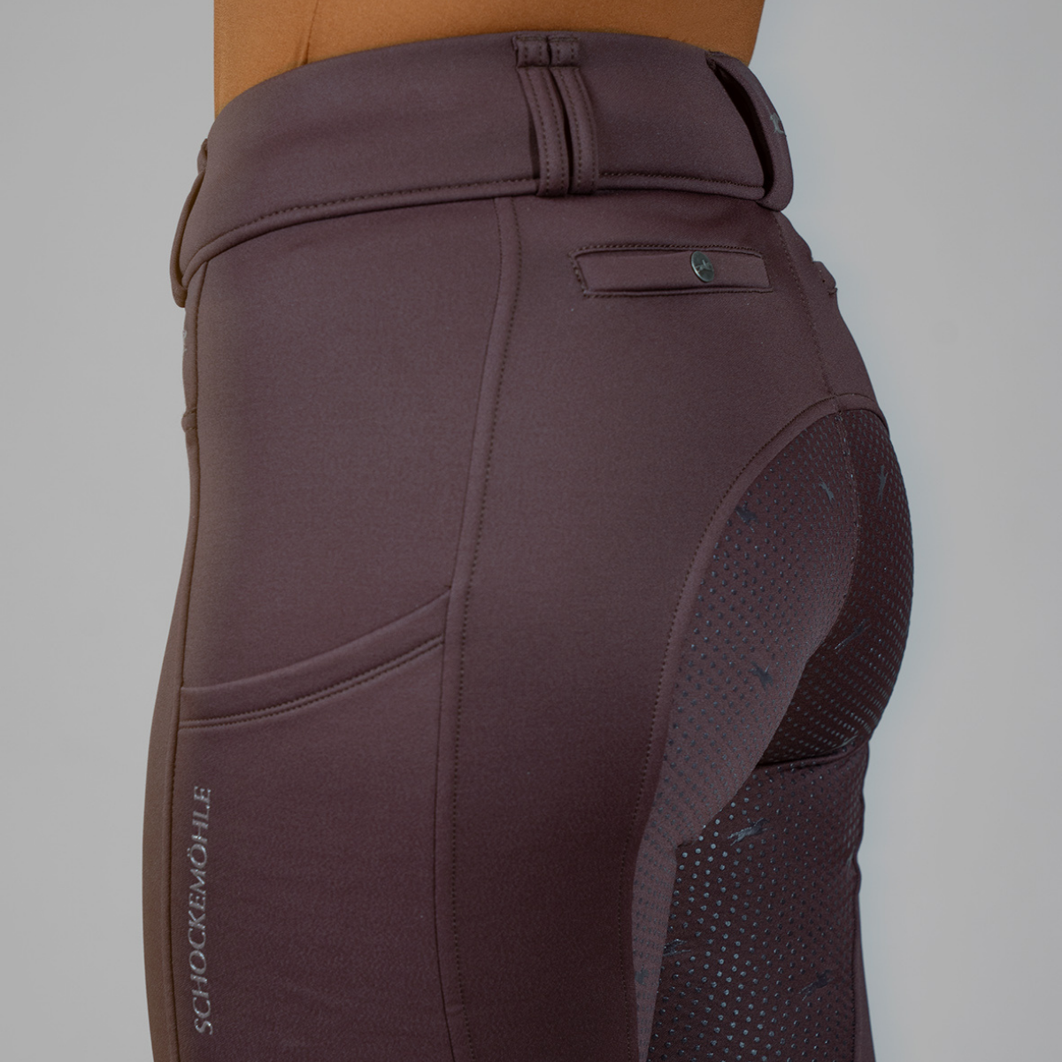 Schockemohle Dorina Ladies Full Grip Riding Tights, Mocca
