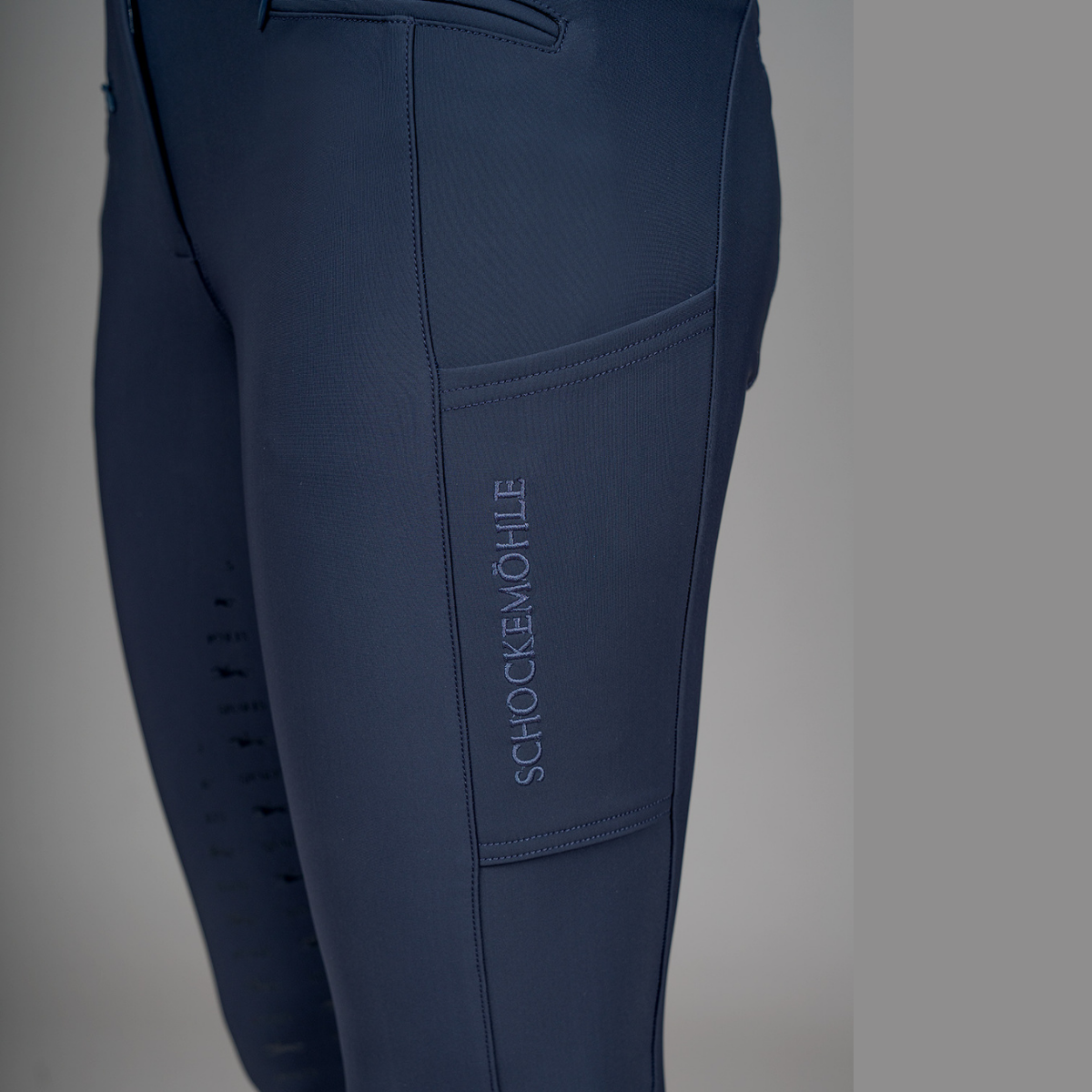 Schockemohle SpGrace Ladies Full Grip Winter Breeches, Dark Navy