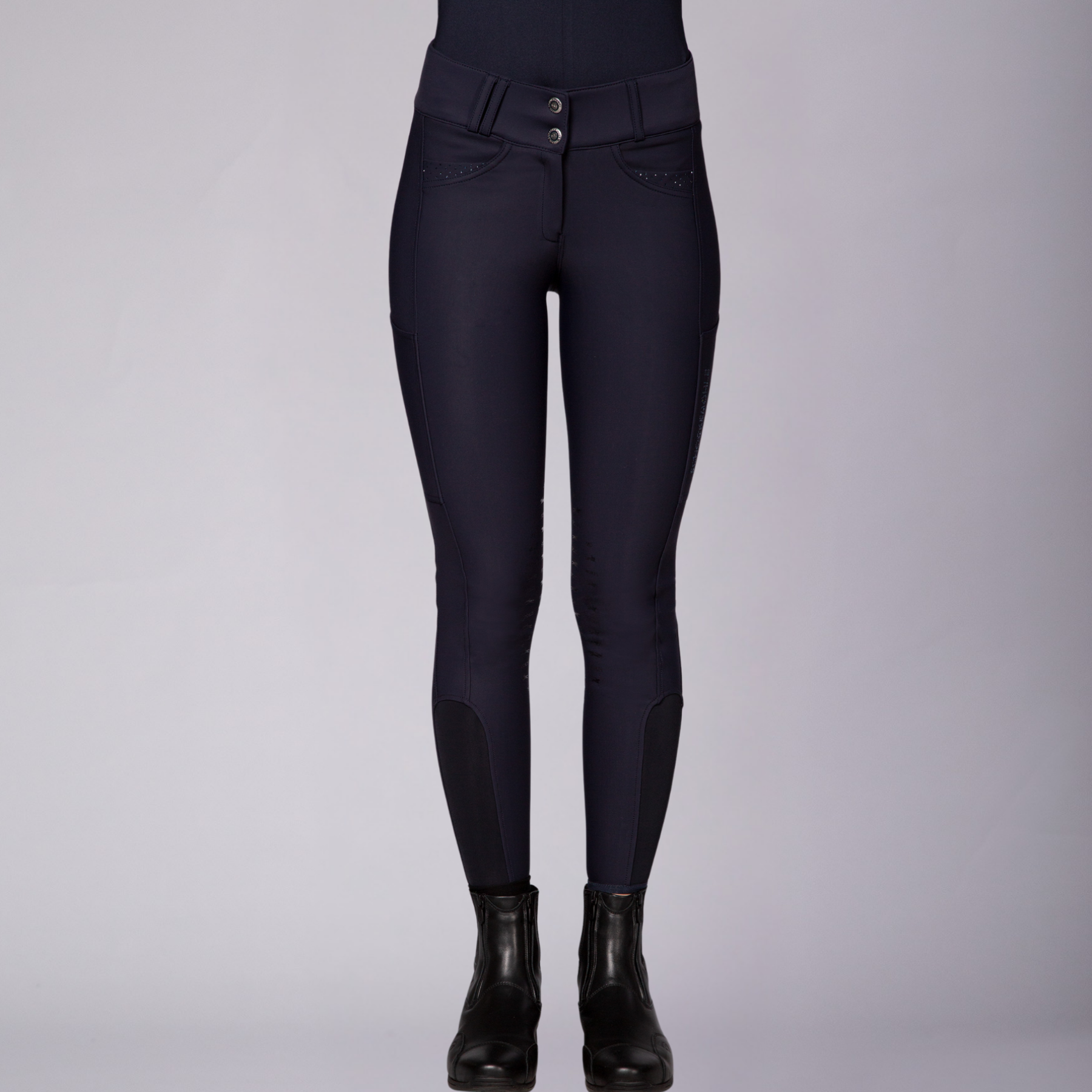 Schockemohle Darleen Ladies Knee Grip Breeches, Dark Blue