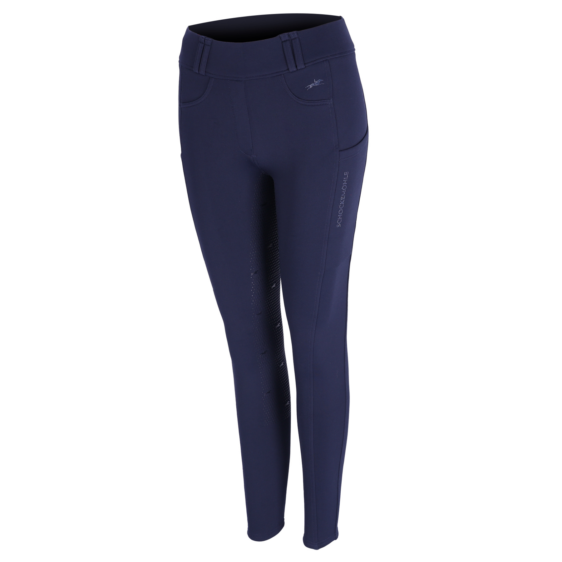 Schockemohle Dorina Ladies Full Grip Riding Tights, Dark Navy