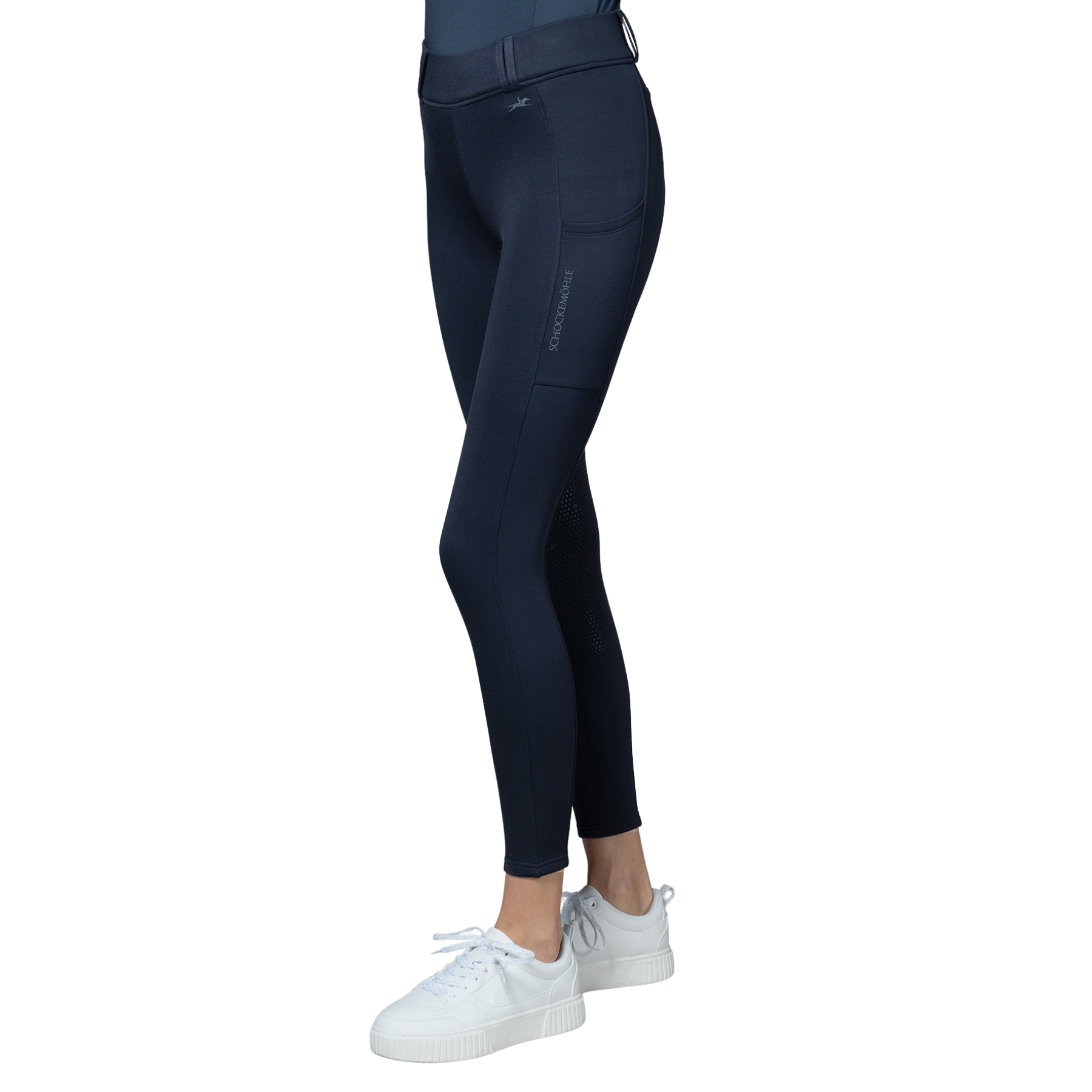 Schockemohle Dorina Ladies Full Grip Riding Tights, Dark Navy