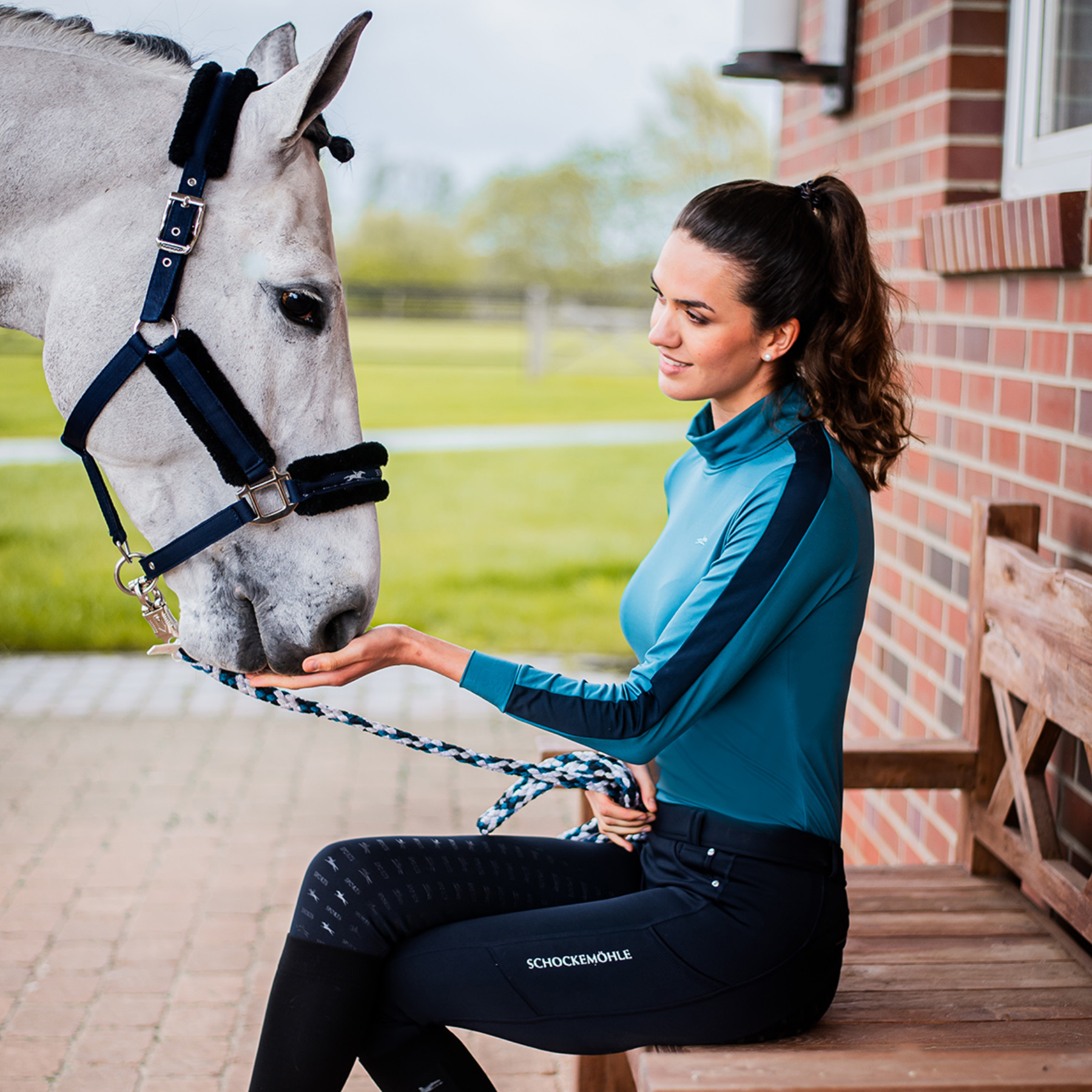 Schockemohle SPAlessia Ladies Long Sleeve Turtleneck, Emerald