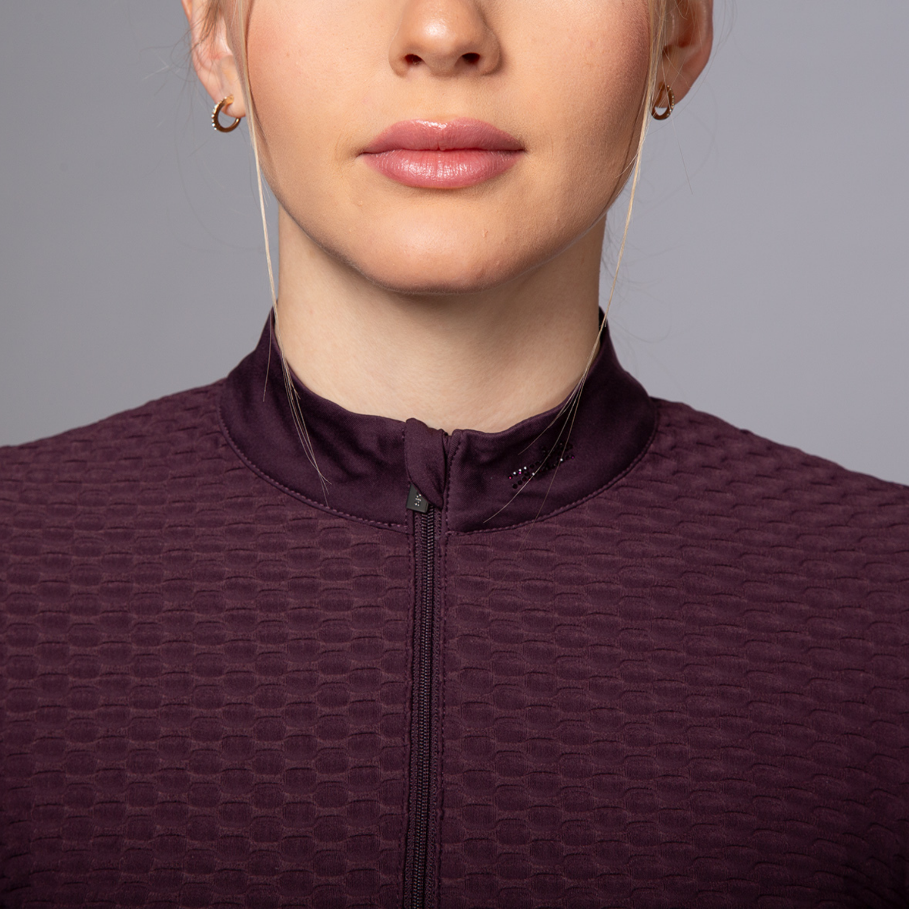 Schockemohle SPHedy Ladies Long Sleeve 1/2 Zip Training Shirt, Deep Mauve