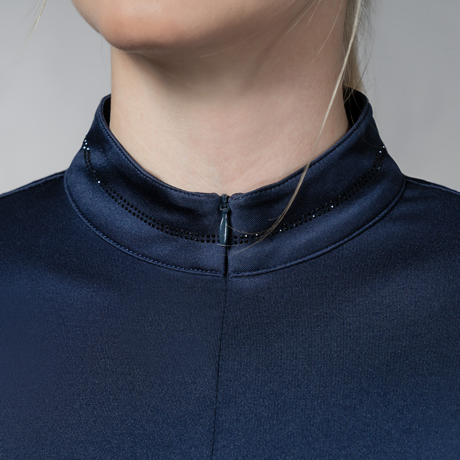 Schockemohle SPPeppa Ladies Long Sleeve 1/2 Zip Training Shirt, Navy