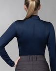 Schockemohle SPPeppa Ladies Long Sleeve 1/2 Zip Training Shirt, Navy