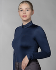Schockemohle SPPeppa Ladies Long Sleeve 1/2 Zip Training Shirt, Navy