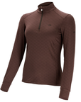 Schockemohle SpDaria Ladies Long Sleeve 1/4 Zip Training Shirt, Mocca