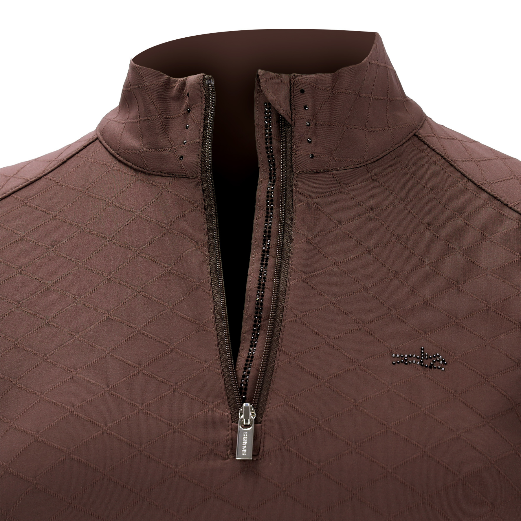 Schockemohle SpDaria Ladies Long Sleeve 1/4 Zip Training Shirt, Mocca