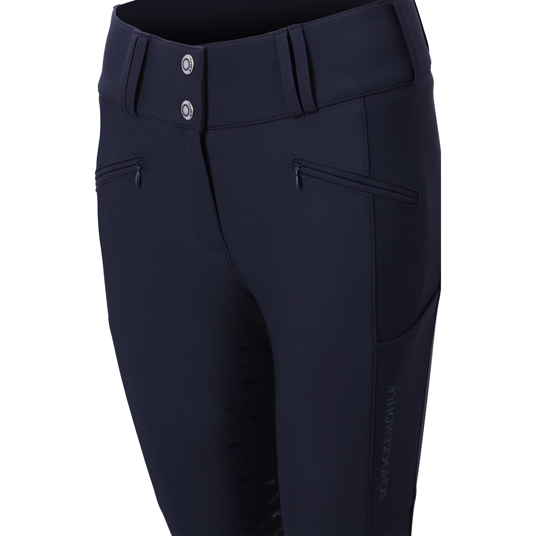 Schockemohle SpGrace Ladies Full Grip Winter Breeches, Dark Navy