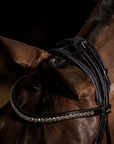 Schockemohle Westminster Round Stitched Anatomic Bridle, Black Patent/Silver