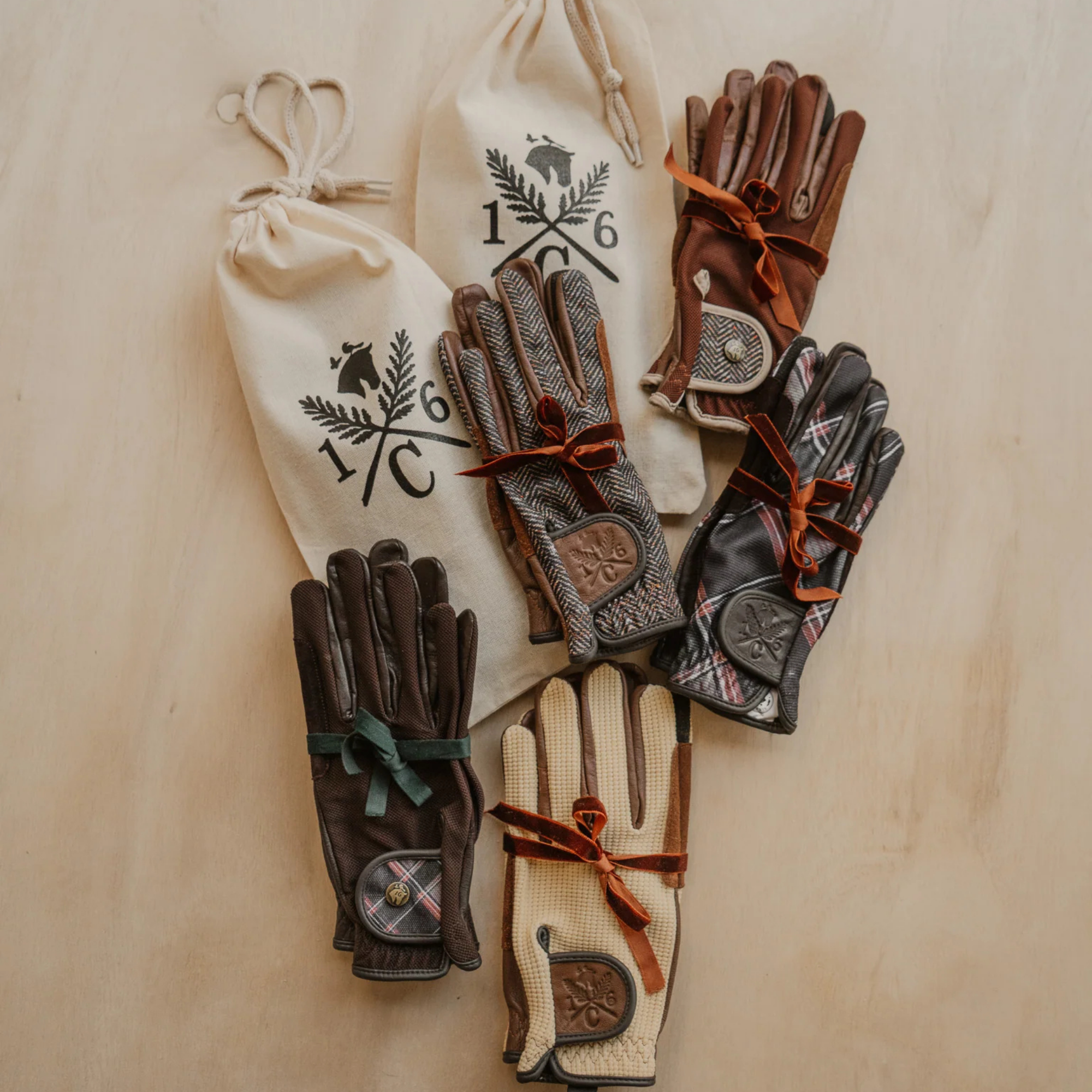 Sixteen Cypress Classic Riding Gloves, Tobacco
