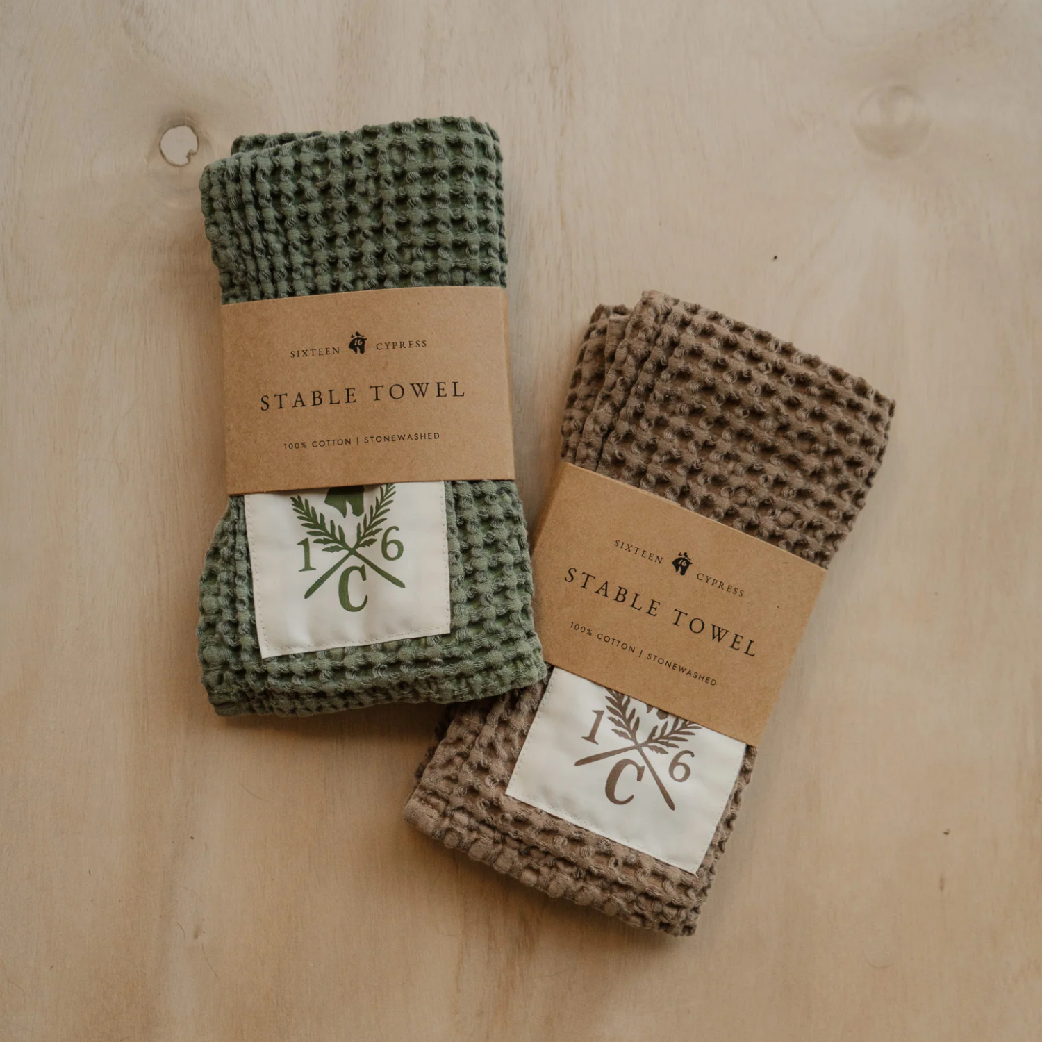 Sixteen Cypress Cotton Waffle Stable Towel, Hazel
