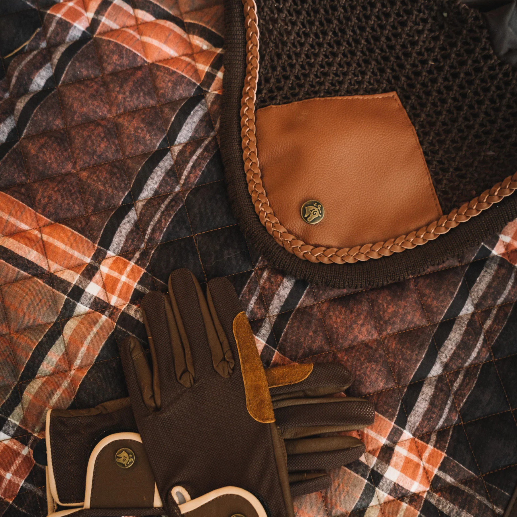 Sixteen Cypress Ear Net, Tobacco &amp; Cognac