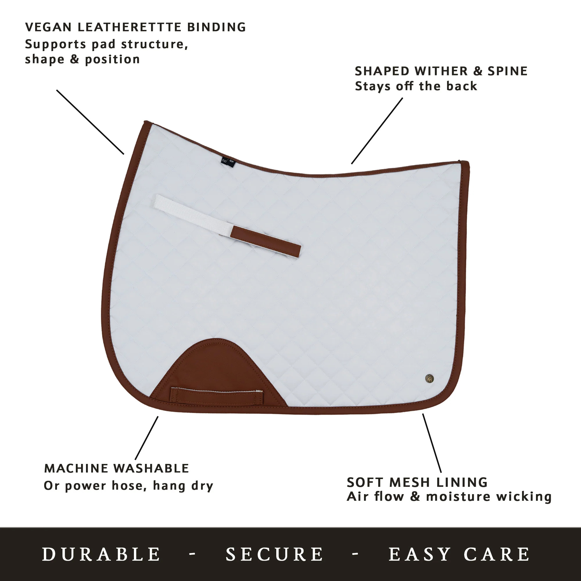 Sixteen Cypress Jump Pad, White &amp; Cognac