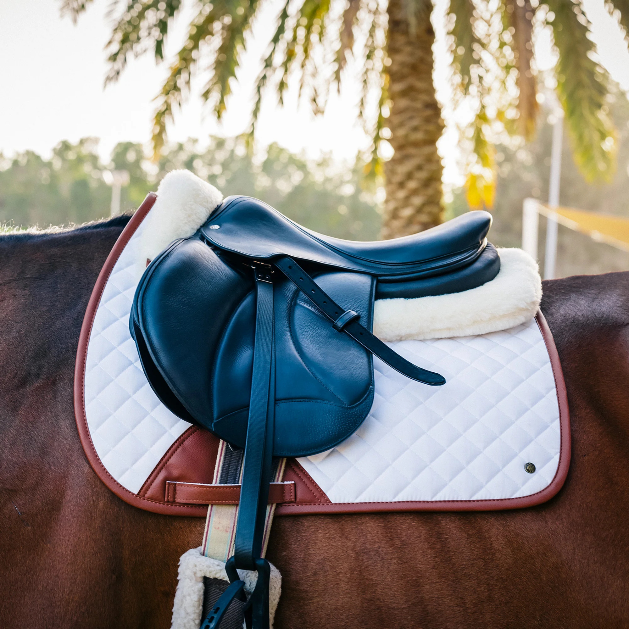 Sixteen Cypress Jump Pad, White &amp; Cognac