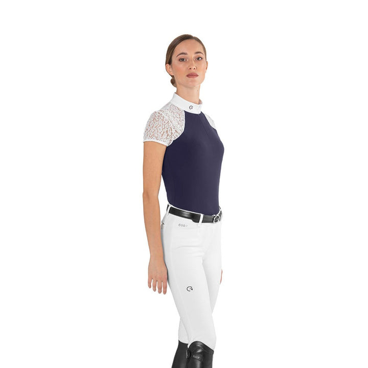 EGO7 Florentine MC Lace Short Sleeve Competition Shirt, Navy/White